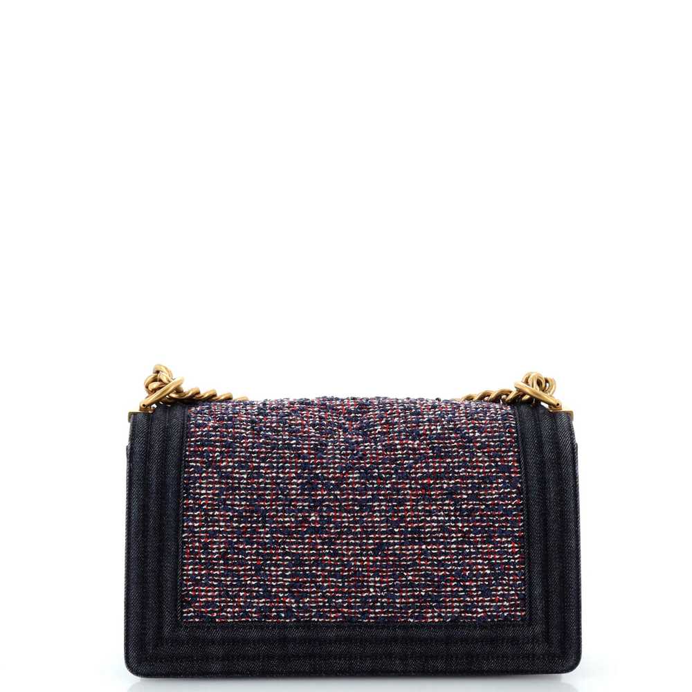 CHANEL Boy Flap Bag Quilted Tweed With Denim Old … - image 4