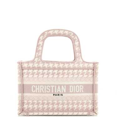 Christian Dior Book Tote Houndstooth Canvas Mini