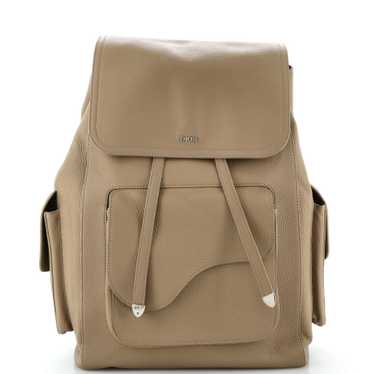 Christian Dior Saddle Pocket Backpack Leather Larg