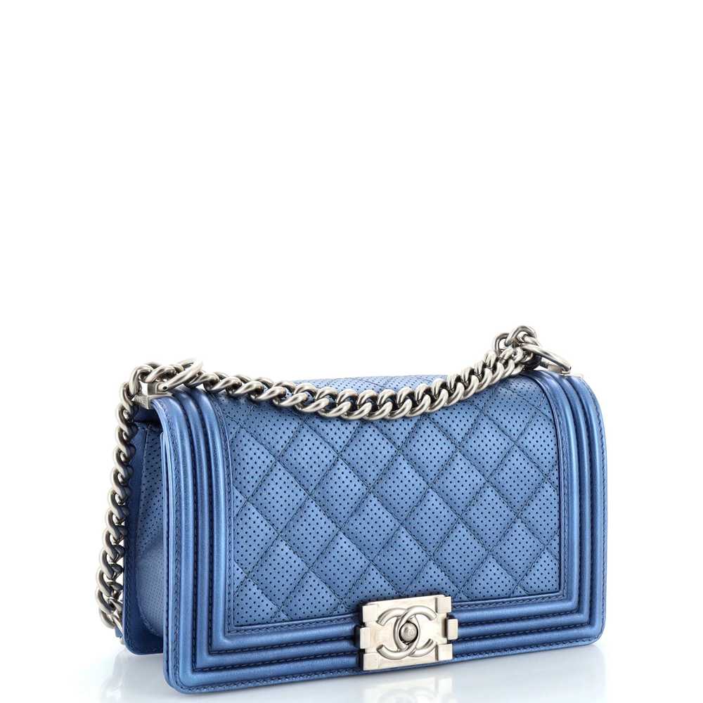 CHANEL Boy Flap Bag Quilted Perforated Lambskin O… - image 3