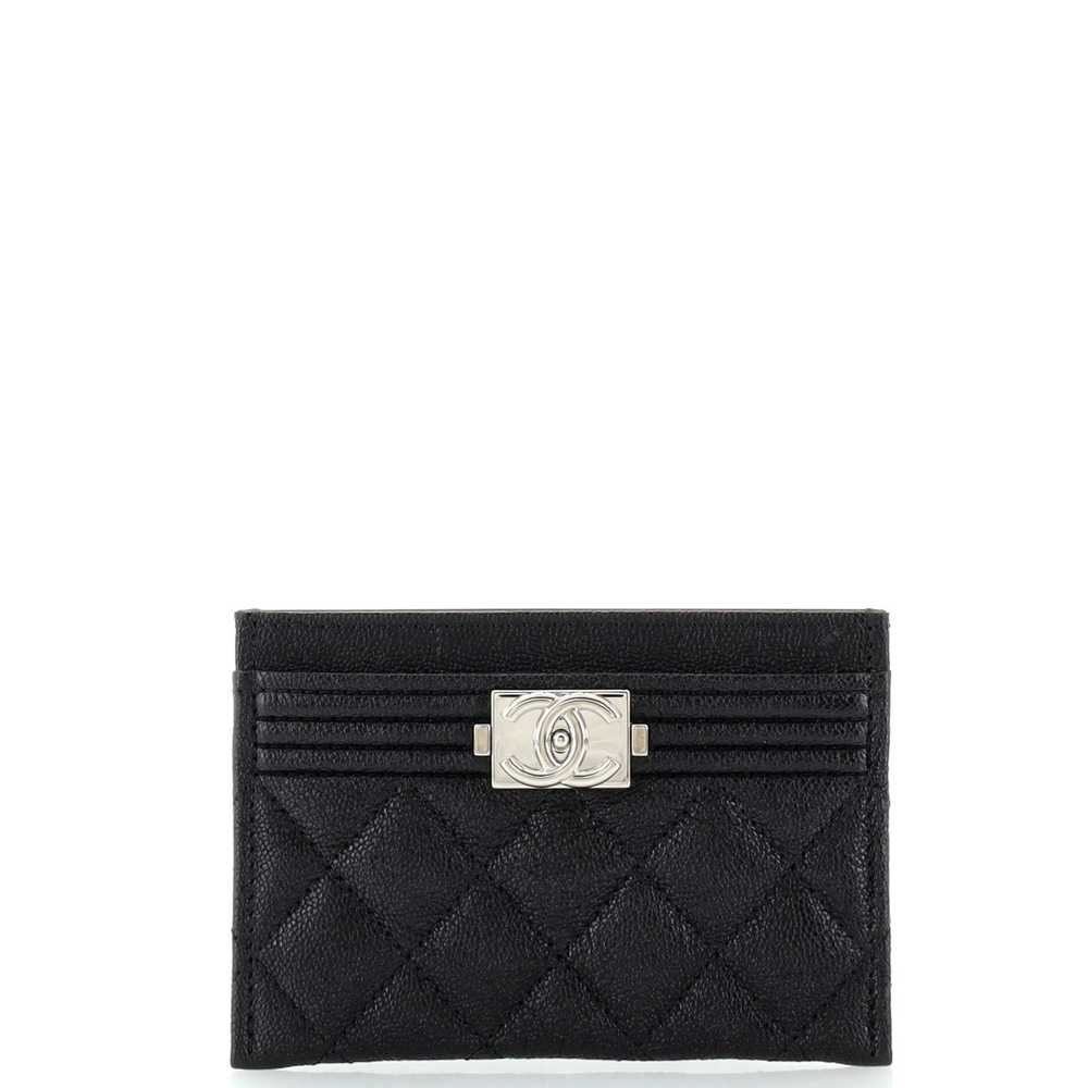 CHANEL Boy Card Holder Quilted Caviar - image 1