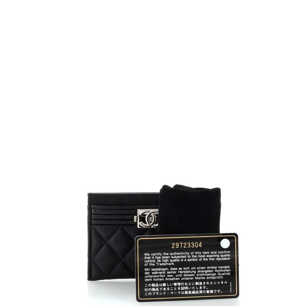 CHANEL Boy Card Holder Quilted Caviar - image 2