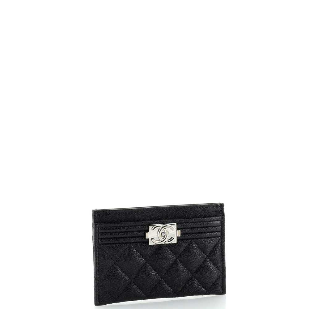 CHANEL Boy Card Holder Quilted Caviar - image 3