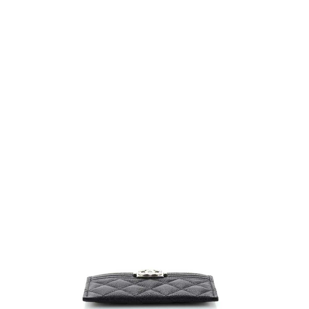 CHANEL Boy Card Holder Quilted Caviar - image 5