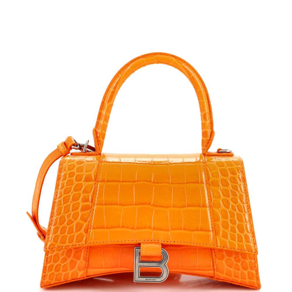 Balenciaga Hourglass Top Handle Bag Crocodile Emb… - image 1