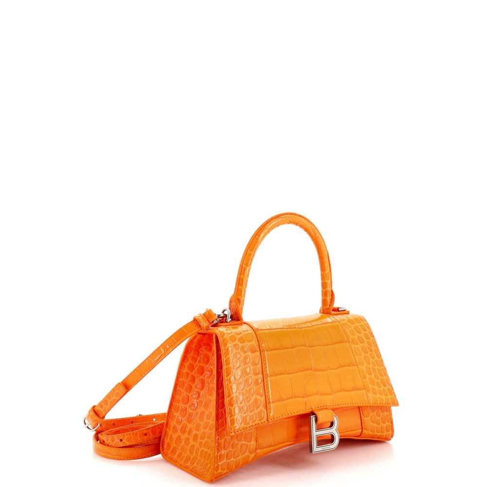 Balenciaga Hourglass Top Handle Bag Crocodile Emb… - image 2