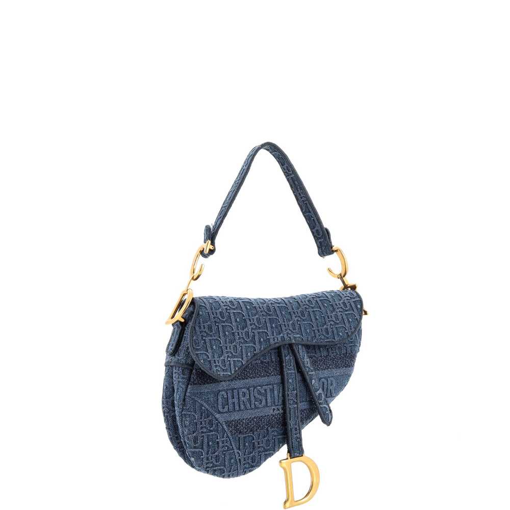 Christian Dior Saddle Handbag Oblique Denim Medium - image 2