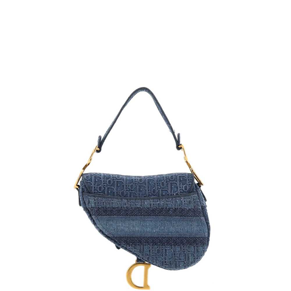 Christian Dior Saddle Handbag Oblique Denim Medium - image 3