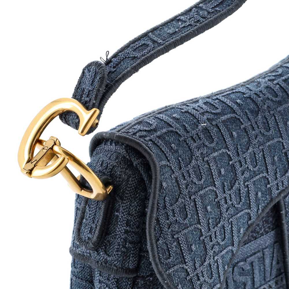 Christian Dior Saddle Handbag Oblique Denim Medium - image 6