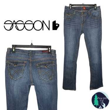 Vintage Sasson Jeans Womens 8 Ooh La La Blue Whit… - image 1