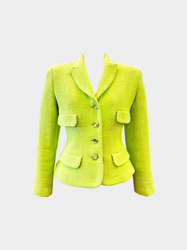 Chanel 1995 Lime Green Blazer with Mirror Buttons