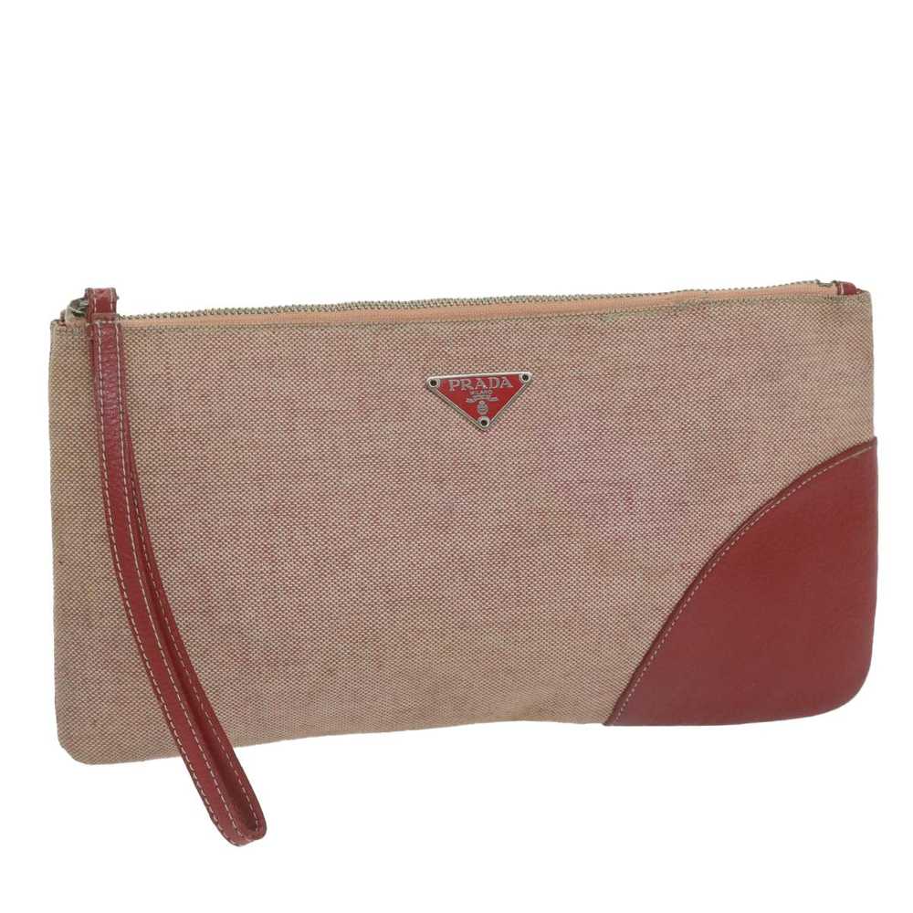 Prada PRADA Pouch Canvas Red Auth bs11777 - image 1