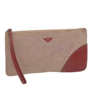 Prada PRADA Pouch Canvas Red Auth bs11777 - image 1