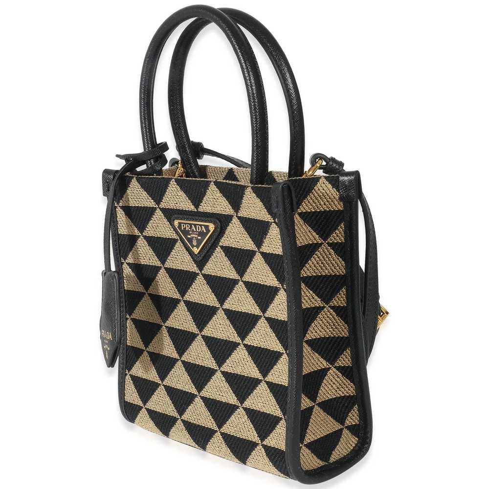 Prada Prada Beige Black Jacquard Symbole Mini Bag - image 2