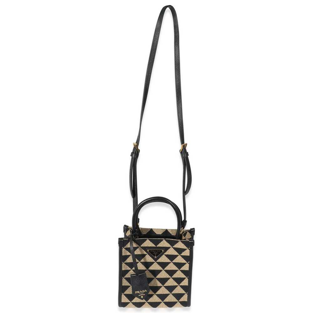 Prada Prada Beige Black Jacquard Symbole Mini Bag - image 4