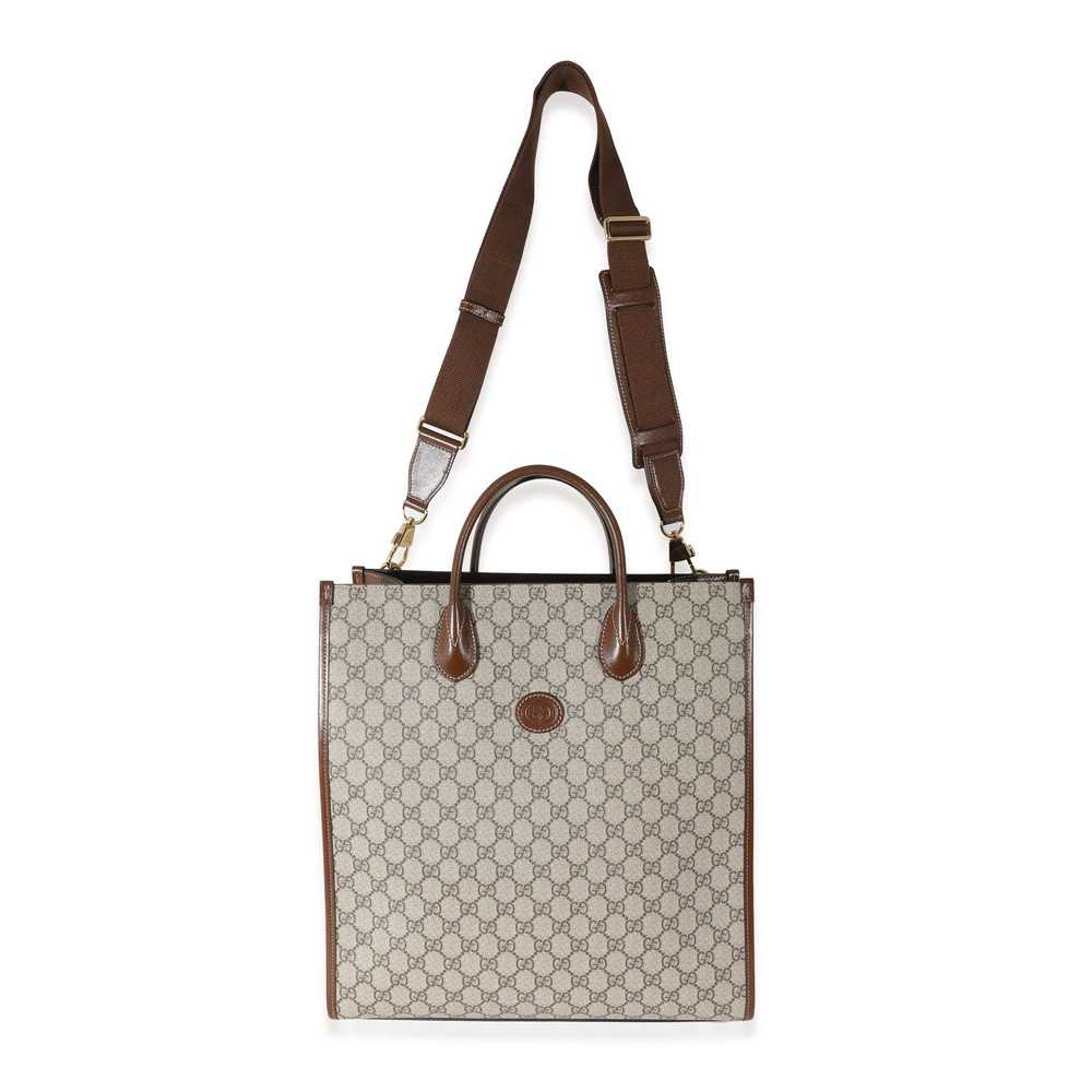 Gucci Gucci Beige GG Supreme Canvas Brown Leather… - image 6