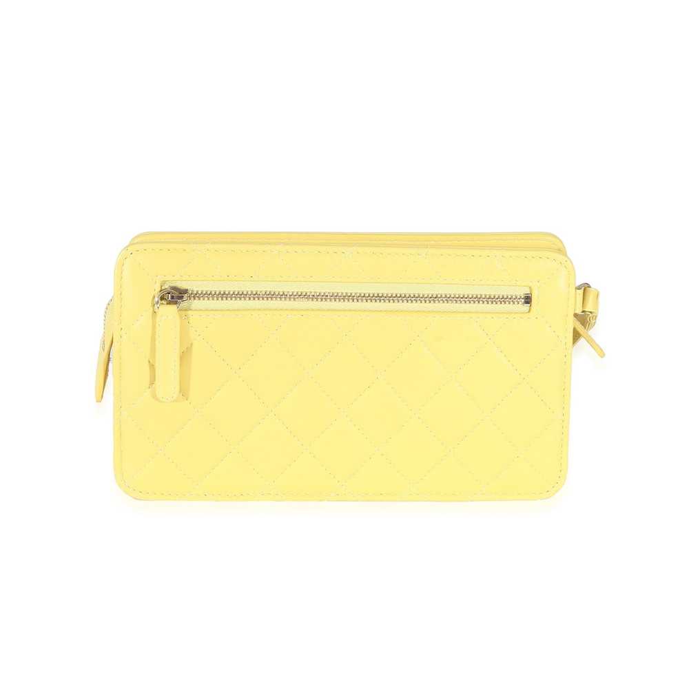 Chanel Chanel Yellow Lambskin Quilted Front Pocke… - image 4