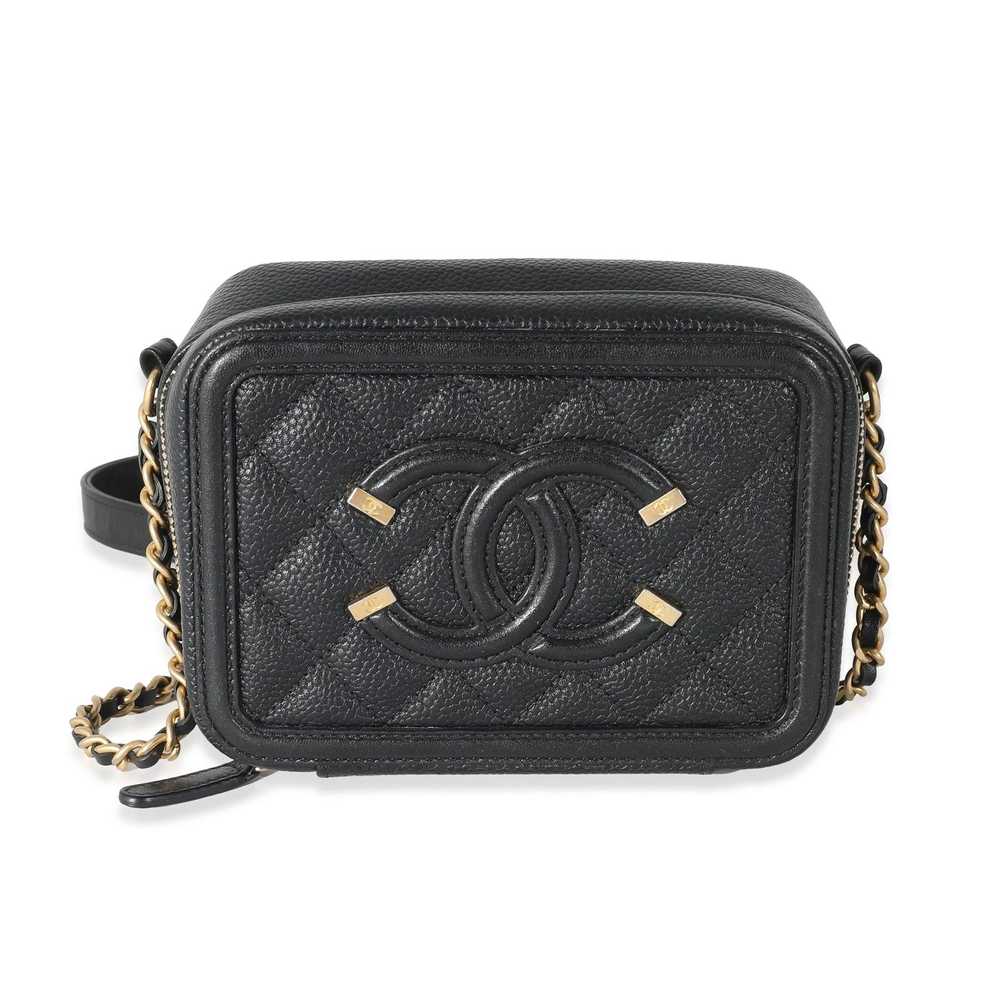 Chanel Chanel Black Quilted Caviar CC Filigree Va… - image 1