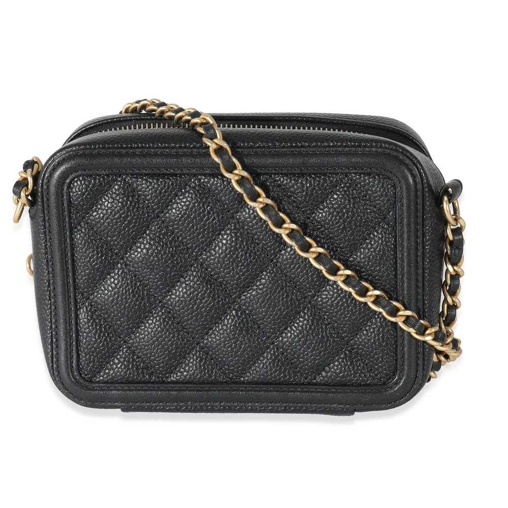 Chanel Chanel Black Quilted Caviar CC Filigree Va… - image 4