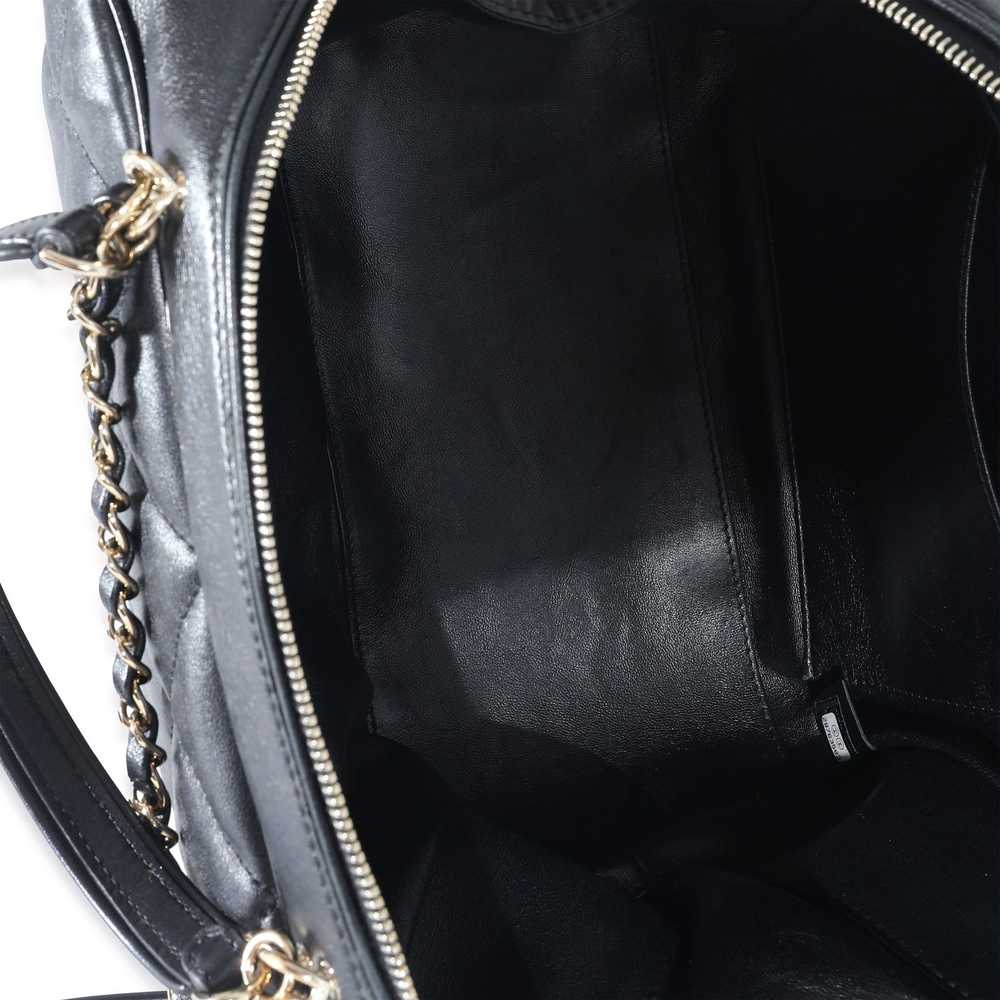 Chanel Chanel Black Quilted Lambskin CC Chain Zip… - image 8