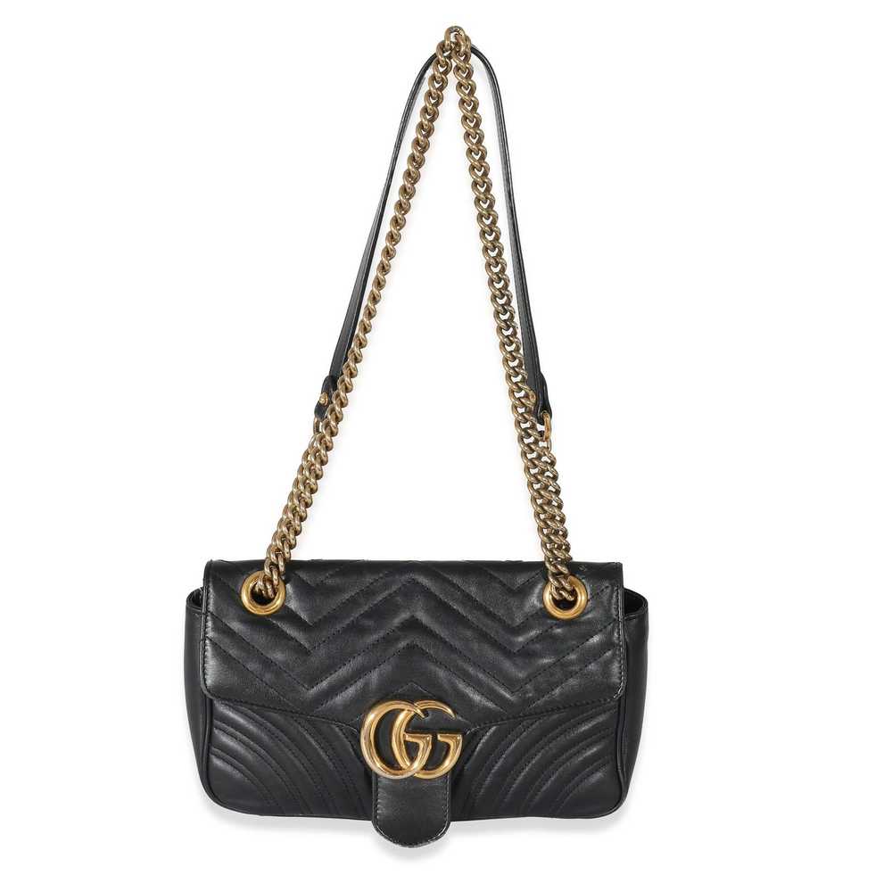 Gucci Gucci Black Chevron Matelassé Leather Small… - image 4