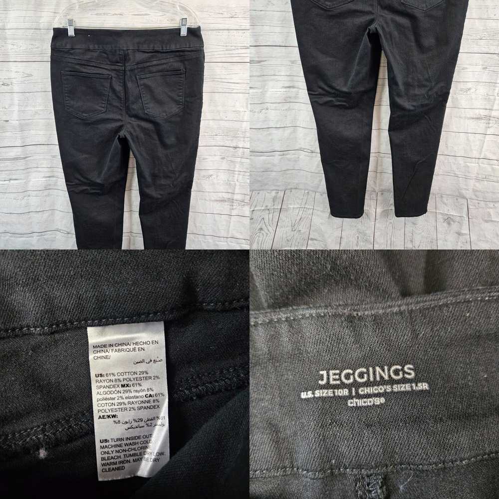 Vintage Chicos Womens Jeggings Sz 10 Black Pull O… - image 4