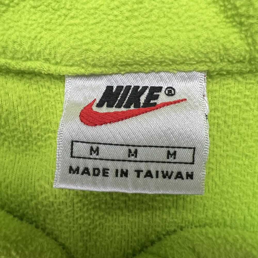 Nike × Vintage 90s Vintage Neon Green Nike Fleece… - image 4