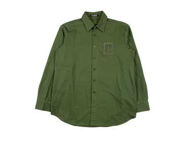 Raf Simons Raf Simons Army Green Leather Tag Shirt - image 1