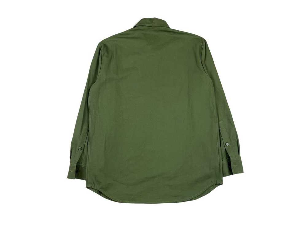 Raf Simons Raf Simons Army Green Leather Tag Shirt - image 2