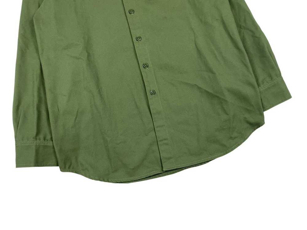 Raf Simons Raf Simons Army Green Leather Tag Shirt - image 5