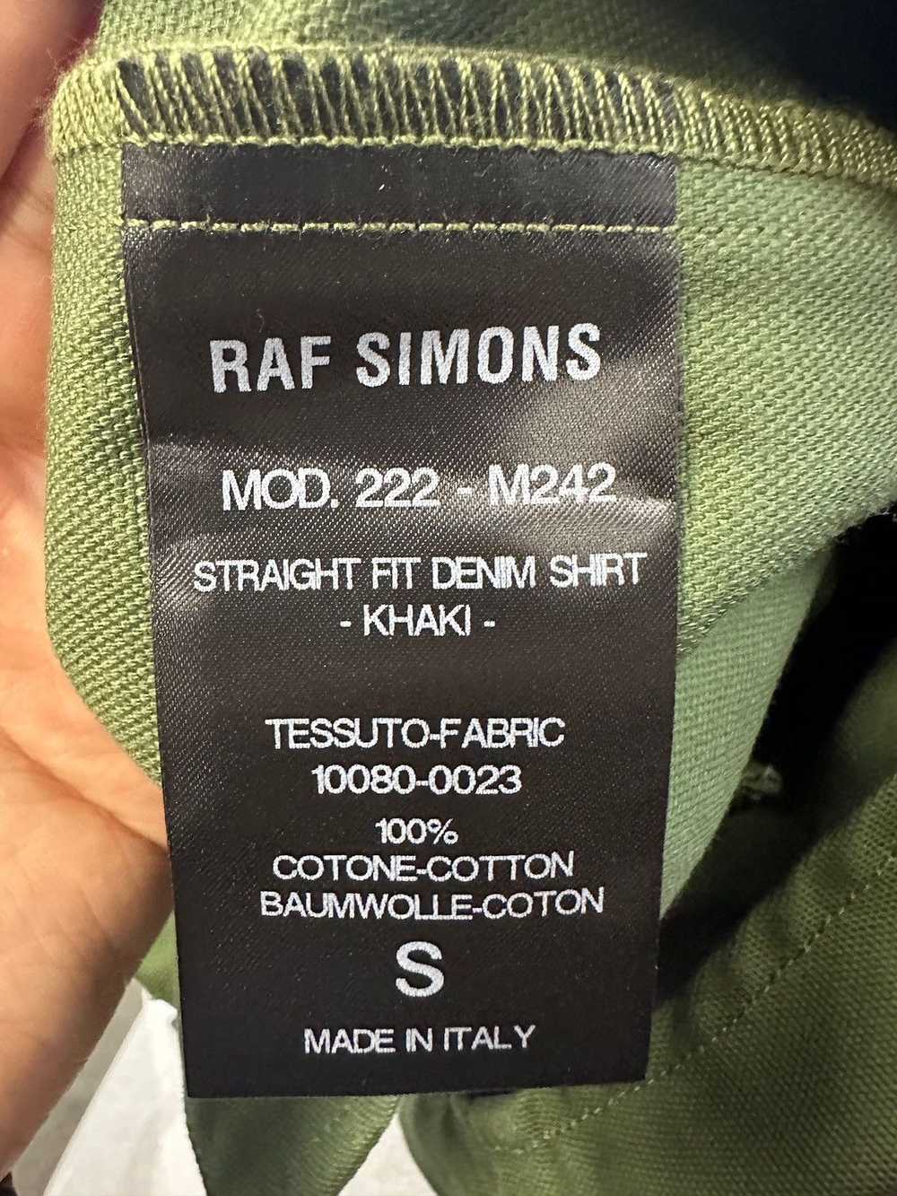 Raf Simons Raf Simons Army Green Leather Tag Shirt - image 9