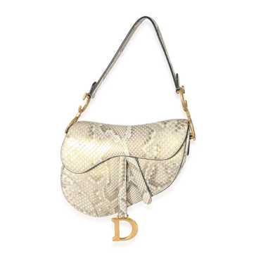 Dior Christian Dior Gold Metallic Python Saddle B… - image 1
