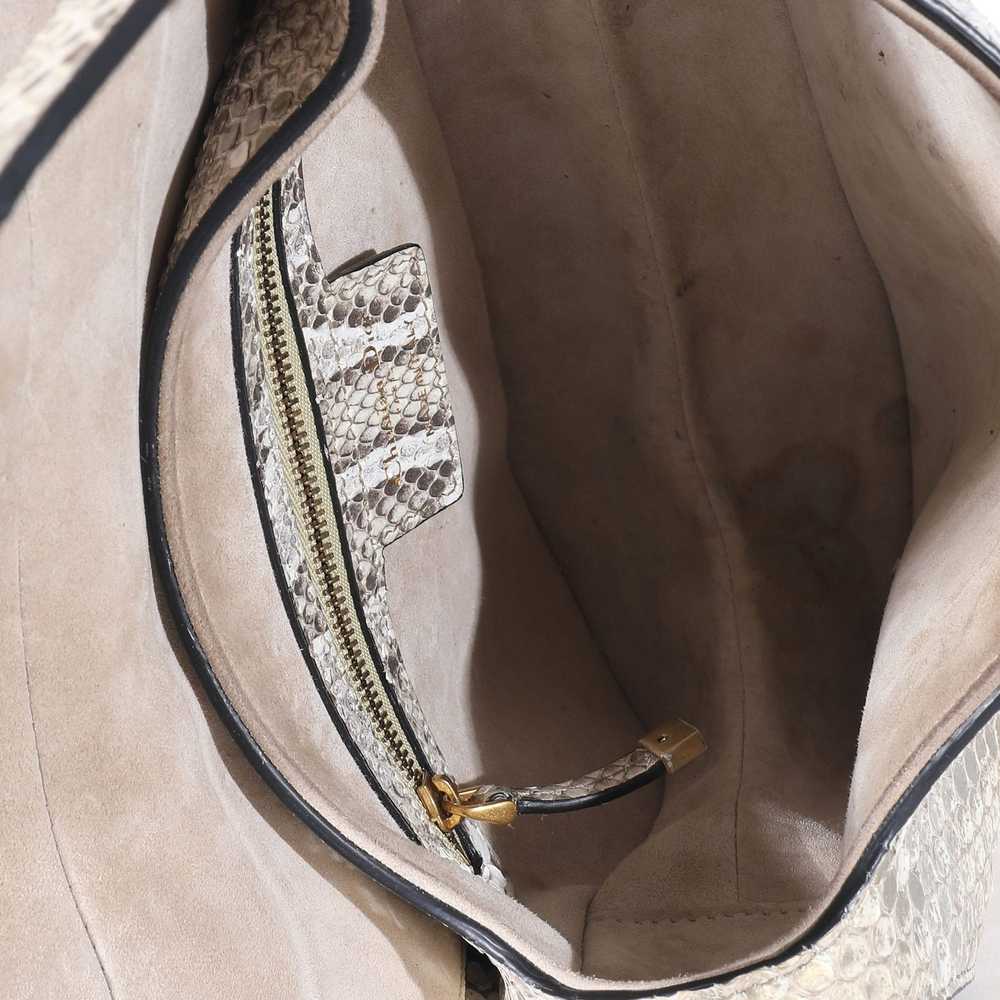 Dior Christian Dior Gold Metallic Python Saddle B… - image 7