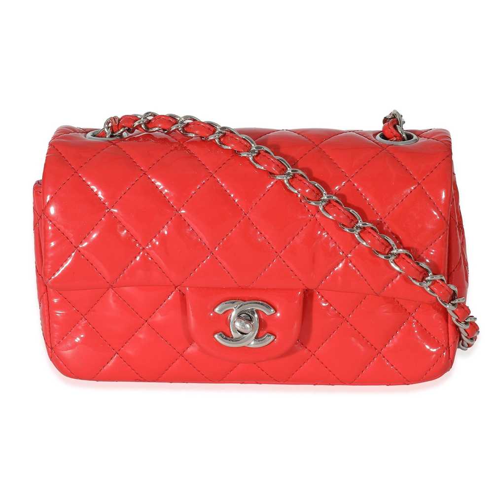 Chanel Chanel Red Quilted Patent Mini Rectangular… - image 1