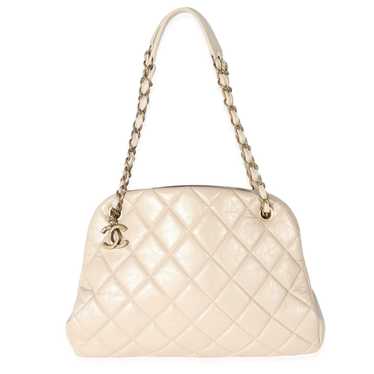 Chanel Chanel Beige Crinkled Leather Large Mademo… - image 1