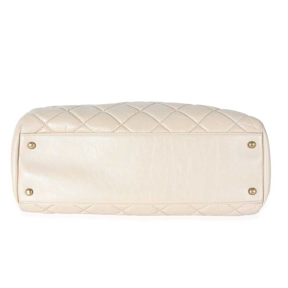 Chanel Chanel Beige Crinkled Leather Large Mademo… - image 4