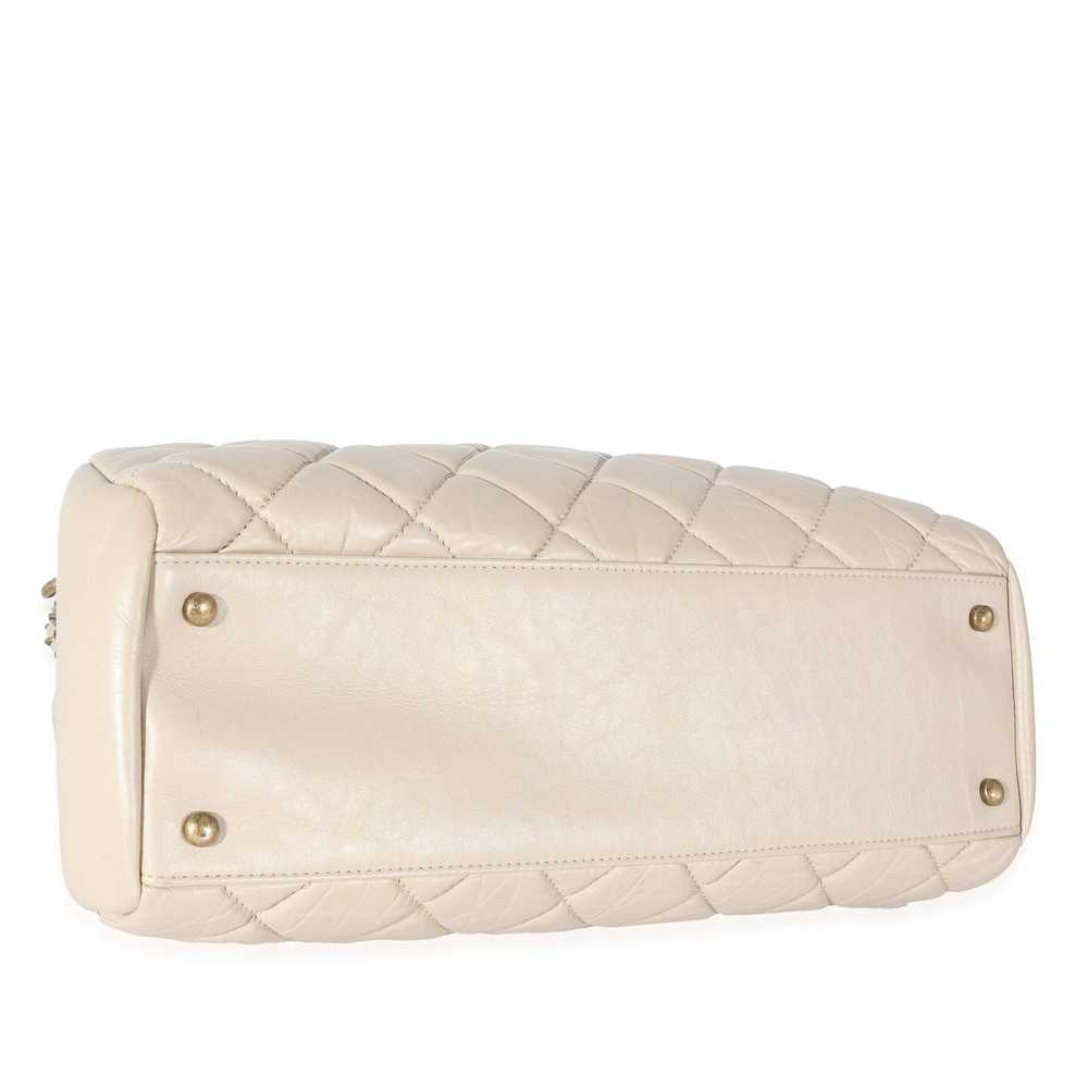 Chanel Chanel Beige Crinkled Leather Large Mademo… - image 5