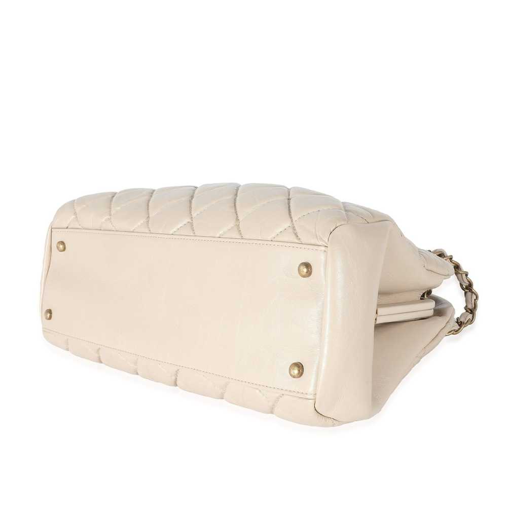 Chanel Chanel Beige Crinkled Leather Large Mademo… - image 6