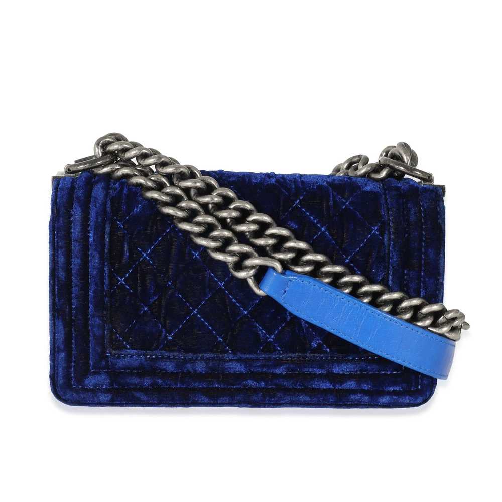 Chanel Chanel Royal Blue Velvet Small Boy Bag - image 3