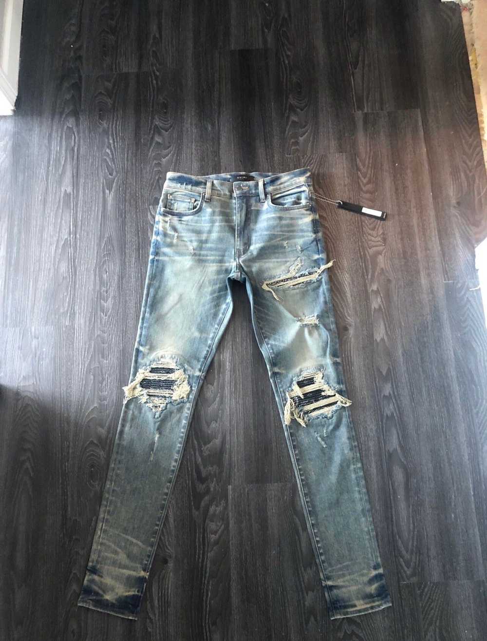 Amiri Amiri Dirty Indigo Bandana MX1 Jeans Size 32 - image 2