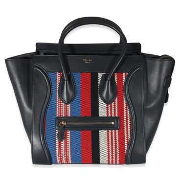 Celine Celine Smooth Navy Calfskin Canvas Stripe … - image 1