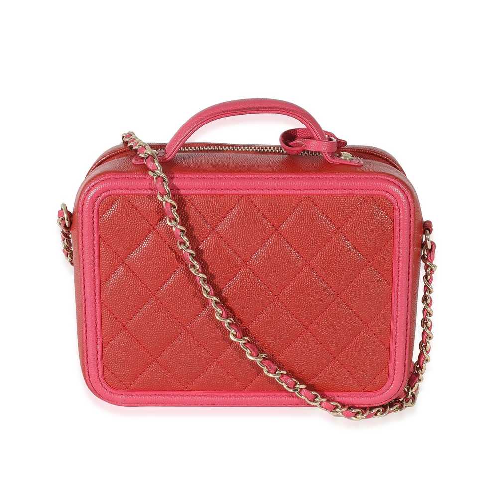 Chanel Chanel Red Pink Caviar Mini Filigree Vanit… - image 3