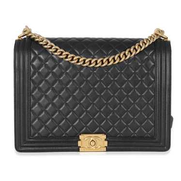 Chanel Chanel Black Quilted Calfskin Large Boy Bag - image 1