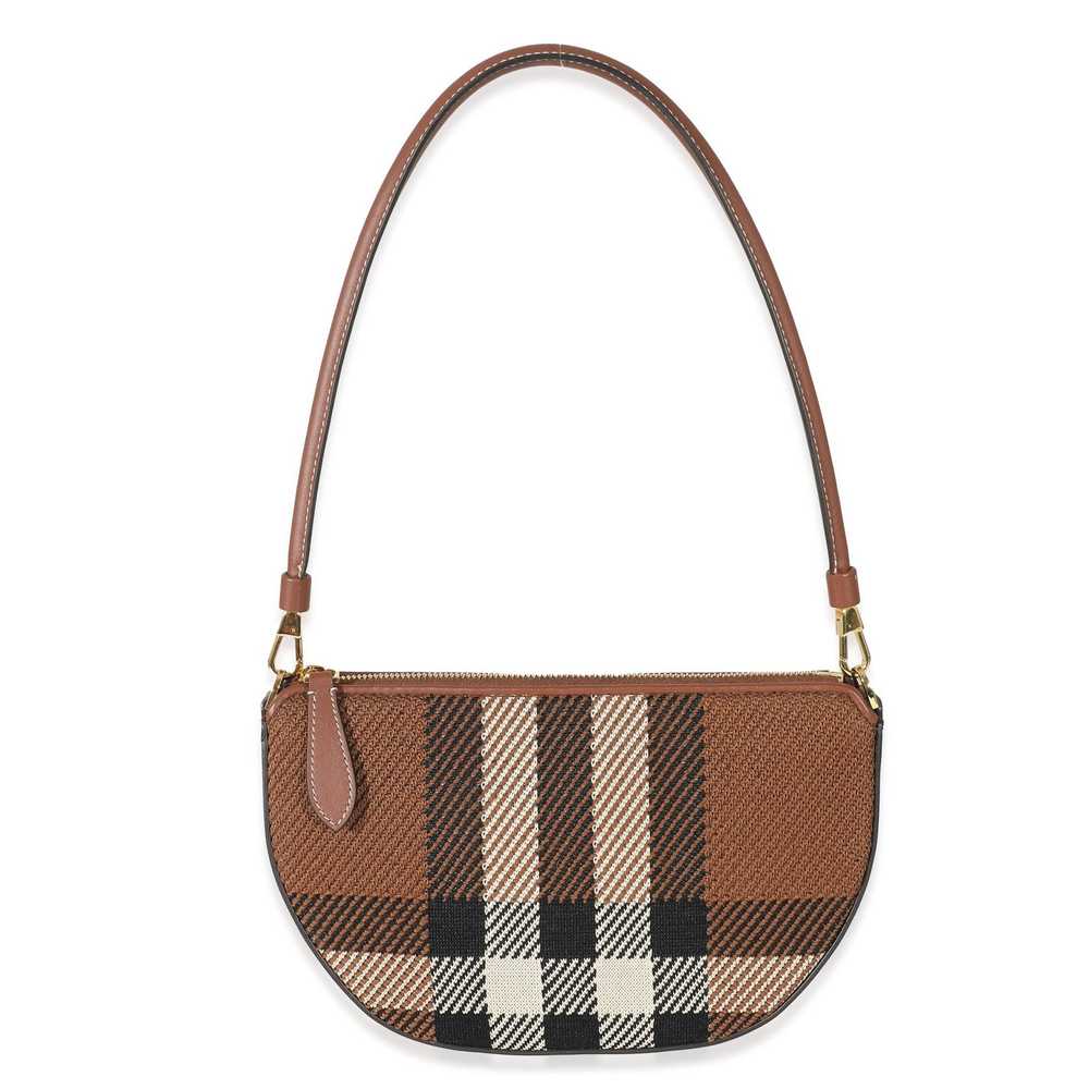 Burberry Burberry Brown Knitted Check Olympia Pou… - image 1