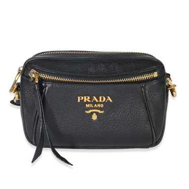 Prada Prada Black Vitello Daino Convertible Belt … - image 1