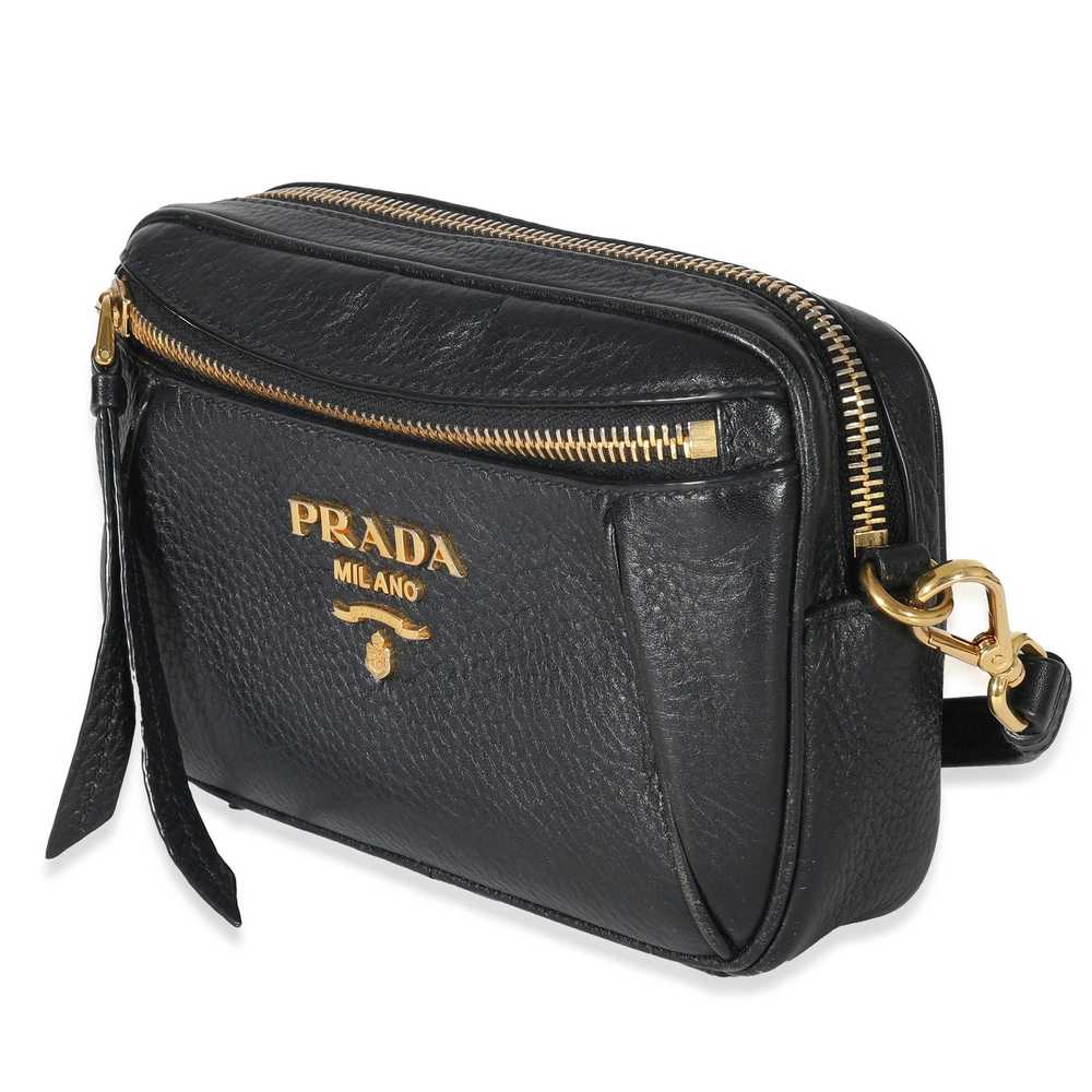 Prada Prada Black Vitello Daino Convertible Belt … - image 2