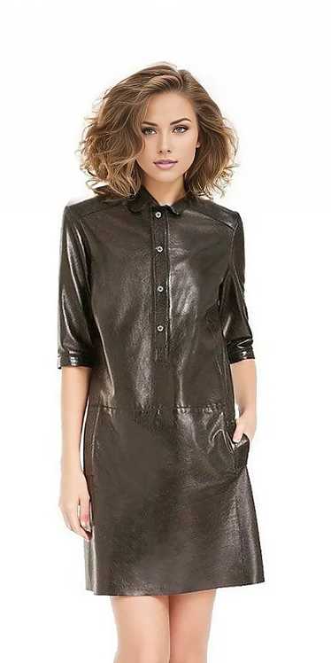 Solange Womens Sheepskin Leather Dress - image 1