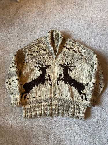 Vintage 1960s Hand Knit wool cowichan sweater Cana