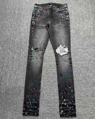 Amiri Amiri Ink Splashing Damages Jeans