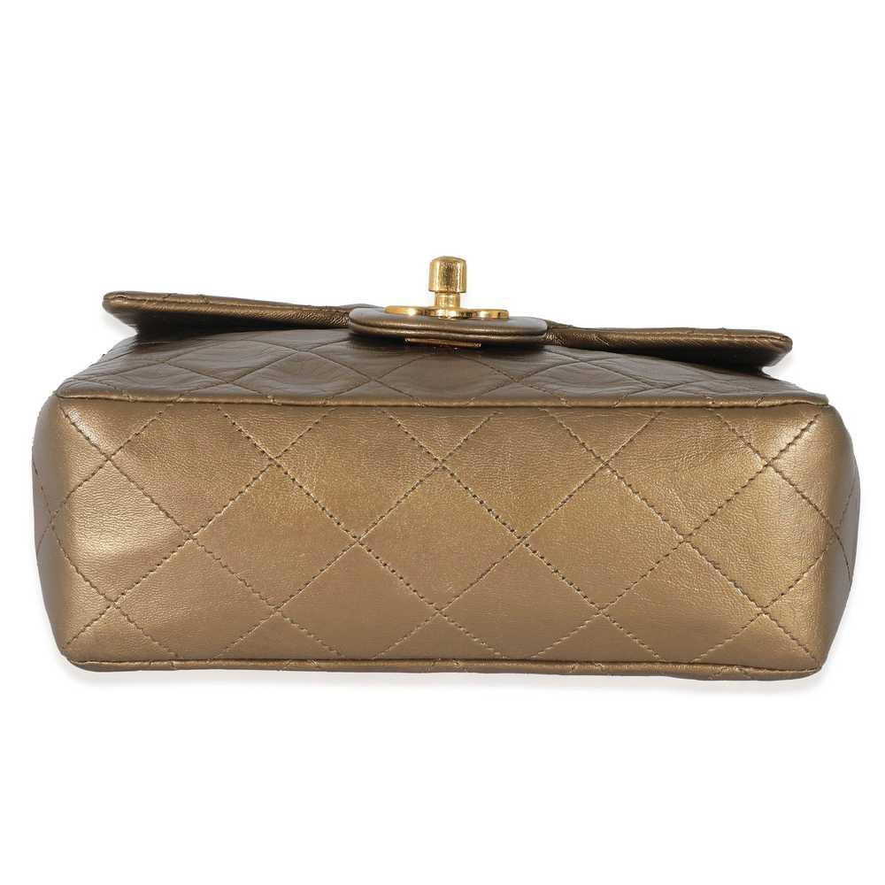 Chanel Chanel Vintage Quilted Metallic Gold Leath… - image 5
